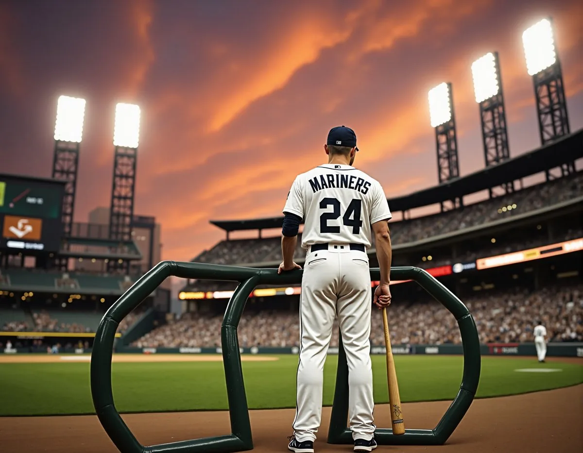 Mike Komorous, DoD Industry Advisor founder and defense market analyst, on deck at T-Mobile Park at sunset — Congress Weekly closing metaphor, Iran war powers May 1 deadline, April 2026